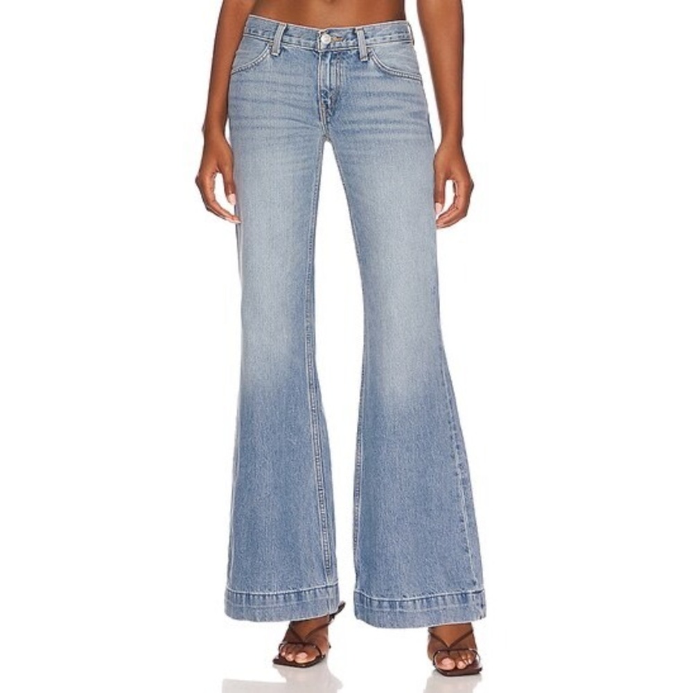 Re/Done Low Rise Bell Bottom Flare Jeans Lake Blue Size 10/30